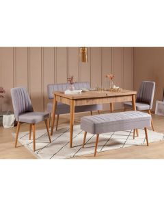 HANAH HOME Set trpezarijski sto i stolice Vina 0701, siva