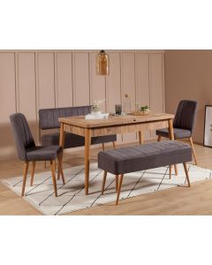 HANAH HOME Set trpezarijski sto i stolice Vina 0701, antracit