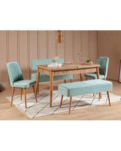 HANAH HOME Set trpezarijski sto i stolice Vina 0701, zelena