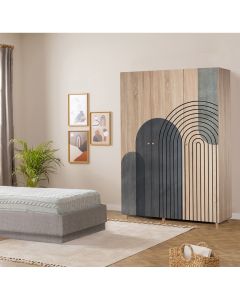 HANAH HOME Ormar Lena 3 973, svetlobraon/plava