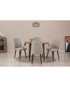 HANAH HOME Set trpezarijski sto i stolice Vina 1005, braon/krem