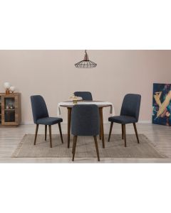 HANAH HOME Set trpezarijski sto i stolice Vina 1048, braon/tamnoplava