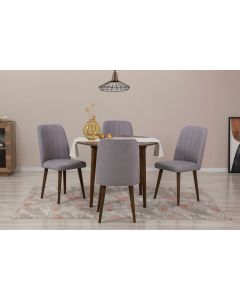 HANAH HOME Set trpezarijski sto i stolice Vina 0701, braon/siva