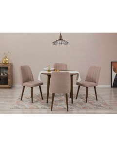 HANAH HOME Set trpezarijski sto i stolice Vina 0900, braon/bež