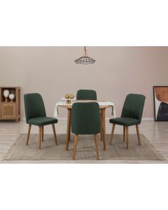 HANAH HOME Set trpezarijski sto i stolice Vina 1070, braon/zelena