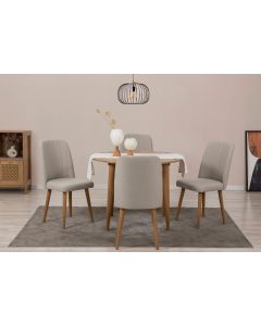 HANAH HOME Set trpezarijski sto i stolice Vina 1005, braon/krem