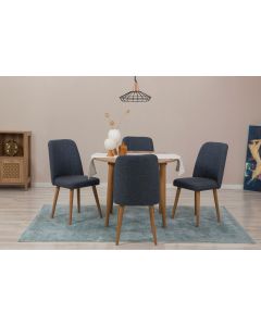 HANAH HOME Set trpezarijski sto i stolice Vina 1048, braon/tamnoplava