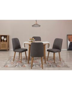 HANAH HOME Set trpezarijski sto i stolice Vina 1501, braon/antracit