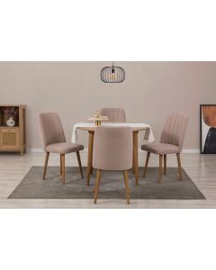 HANAH HOME Set trpezarijski sto i stolice Vina 0900, braon/bež