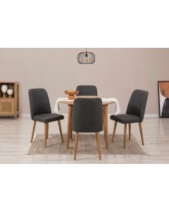 HANAH HOME Set trpezarijski sto i stolice Vina 1053, braon/antracit