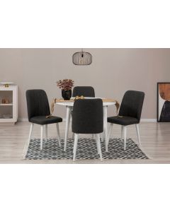 HANAH HOME Set trpezarijski sto i stolice Vina 1053, bela/antracit