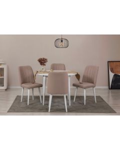 HANAH HOME Set trpezarijski sto i stolice Vina 0900, braon/krem