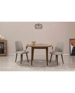 HANAH HOME Set trpezarijski sto i 2 stolice Vina 1005 3, braon/krem