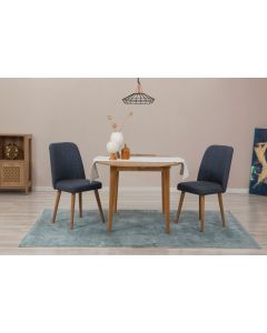 HANAH HOME Set trpezarijski sto i 2 stolice Vina 1048, krem/plava