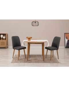 HANAH HOME Set trpezarijski sto i 2 stolice Vina 1053, krem/antacit