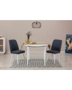 HANAH HOME Set trpezarijski sto i 2 stolice Vina 1048, bela/plava