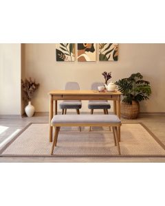 HANAH HOME Set trpezarijski sto i stolice Vina Mini 01 0701, svetlobraon/siva