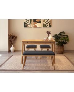 HANAH HOME Set trpezarijski sto i stolice Vina Mini 04 1053, svetlobraon/antracit