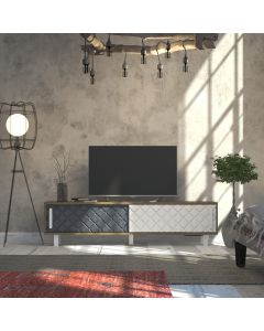 HANAH HOME TV komoda Rob, bela/krem/antracit - 875ZNA3017