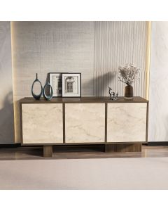 HANAH HOME Komoda Monaco, braon/mermerna krem