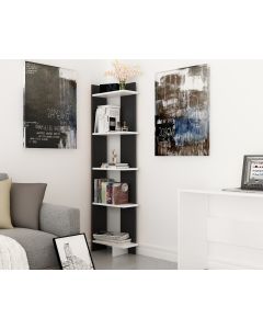 HANAH HOME Polica za knjige Als, bela/crna - 875ZNA3604