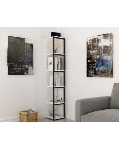 HANAH HOME Polica za knjige Texas, bela/crna - 875ZNA3611