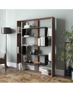 HANAH HOME Polica za knjige Esteban, braon/crna - 875ZNA3648
