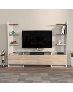HANAH HOME TV komoda Ava, bela/svetlobraon - 875ZNA4587