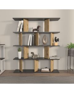 HANAH HOME Polica za knjige Grace, crna/krem - 875ZNA4619