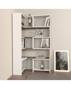 HANAH HOME Ugaona polica Poyraz, bela/braon