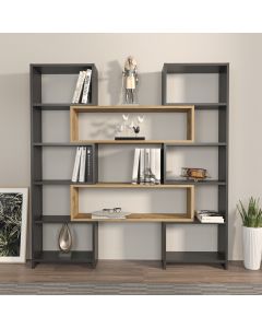 HANAH HOME Ugaona polica Poyraz, crna/braon