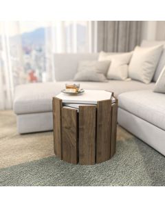 HANAH HOME Set klub stolova Lori, bela/braon