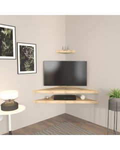 HANAH HOME Ugaona TV polica Mensi, svetlobraon