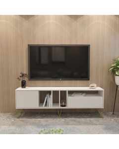 HANAH HOME TV komoda Mistico 180, bela/zlatna - 875ZNA5308