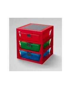 LEGO Polica sa 3 fioke i podloga za gradnju -crvena - 87832