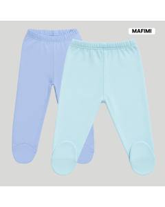 Mafimi Pamučne Pantalonice sa stopicom set od 2 - plava, aqva - P-123856