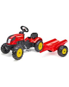 Traktor na pedale sa prikolicom, crvena - 88-10107