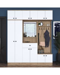 HANAH HOME Plakar za predsoblje sa čivilukom EA104, 2421, bela/braon