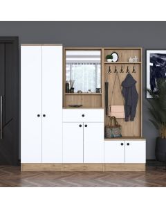 HANAH HOME Ormar za predsoblje sa čivilukom P6, M2, 2257G, bela/braon