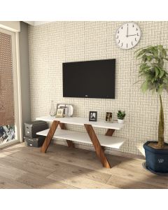 HANAH HOME TV polica Basic, braon/bela