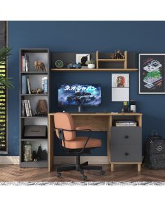 HANAH HOME Radni sto sa policom HA115 2643, braon/antracit