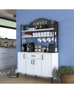 HANAH HOME Kuhinjska vitrina JE130 - 2987, bela/crna