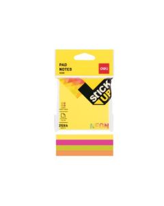 DELI Stiker blok 76x76mm mix neon boje  (4x25 lista) - 894313