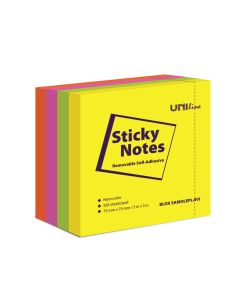 UNI LINE Blok samolepljivi 75x75 320 lista neon mix unl-1217