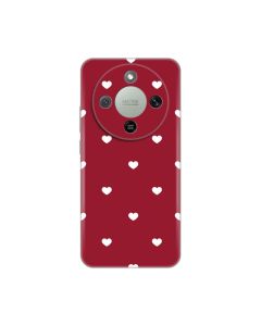 Maska za Honor Magic 8 Lite Burgundy Hearts Silikonska Print Skin