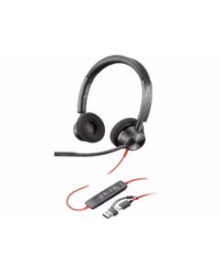 HP Slušalcie Poly Blackwire 3320 Stereo USB-C Slušalice + USB-C/A adapter 8X220AA, crna - 8X220AA
