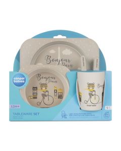 CANPOL Babies set za hranjenje 5 delova 9/227 - Bonjour Paris beige - 9-227_bei