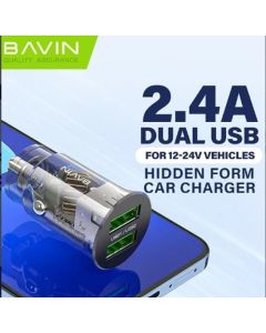 BAVIN Auto punjač 2*Usb A + kabl Lightning PC887-I, crna
