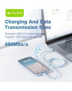BAVIN Kabl 18W 1m type-A na Micro, bela - 90114