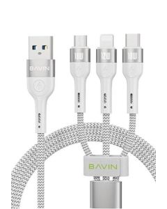 BAVIN Kabl 18W 3 in 1 Micro, type-C, lightning, bela - 90117